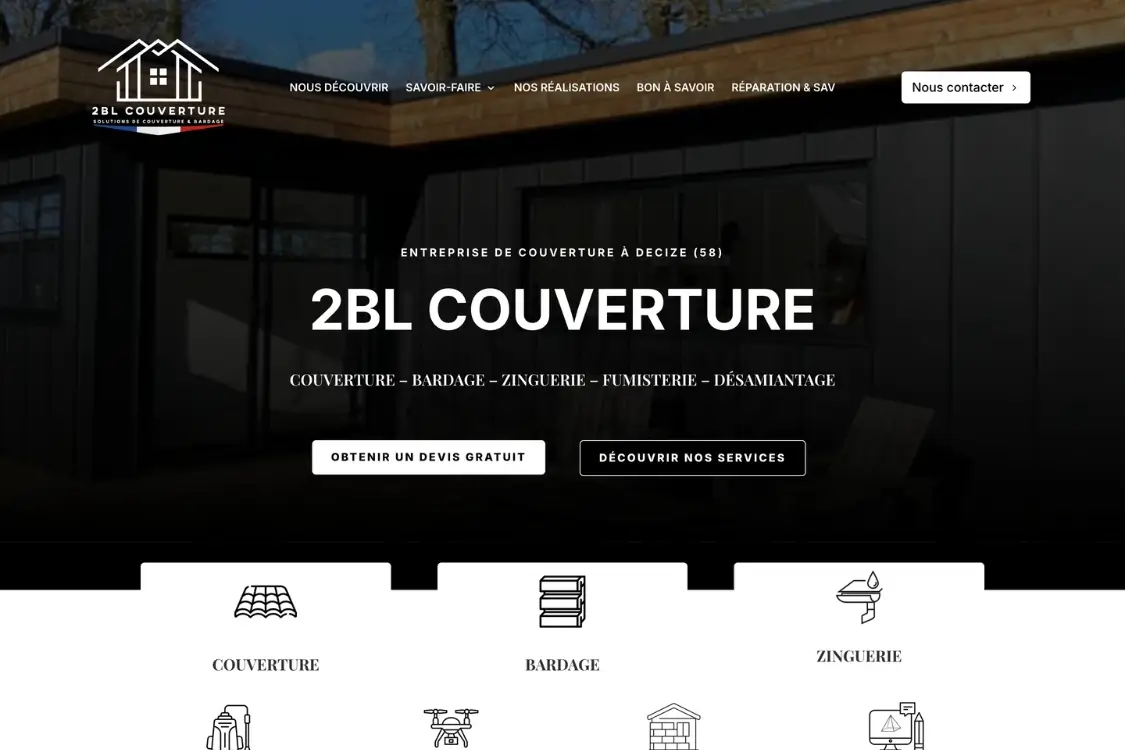 Site vitrine BTP batiment entreprise de couverture decize nevers 2Bl Couverture Site vitrine BTP batiment entreprise de couverture decize nevers 2Bl Couverture